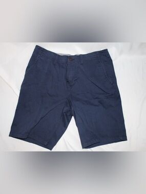 Lucky Brand Men's Navy Flat-Front Cotton Shorts